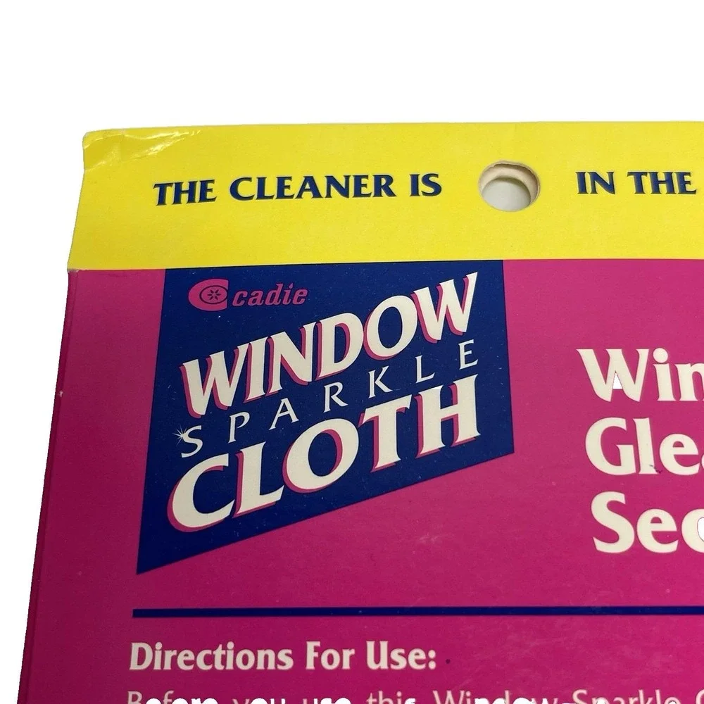 Vintage 70s Cadie Window Sparkle Cloth Specially‎ Treated 100% Cotton Reusable